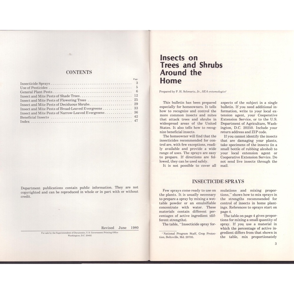Insects on Trees and Shrubs Around the Home USDA Bulletin 214 Vintage 1980 - Picture 2 of 2